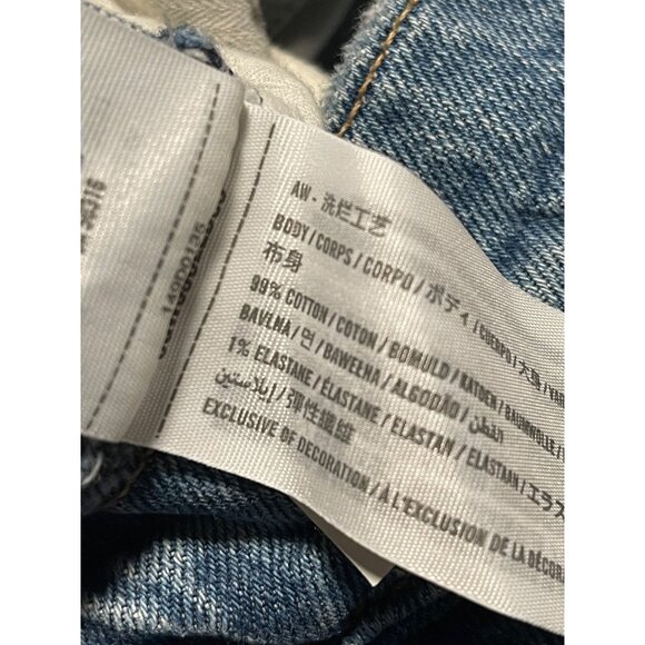 Abercrombie & Fitch The Mom Short High Rise Distressed Denim 24W Light Blue - Picture 10 of 10